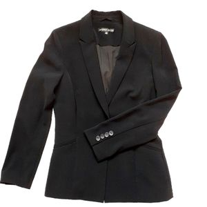 Ladies Antonio Melani Jacket Suit Blazer One Button Fitted Like New Black Size 8